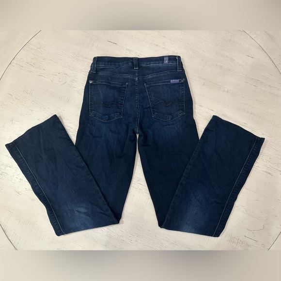 7 For All Mankind Dark Denim Straight Leg Jeans Sz 27 - Picture 2 of 8